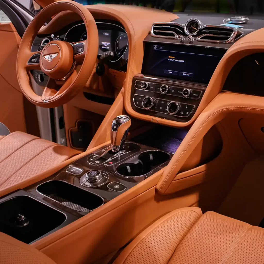 Car detailing inside a Bentley by brentwood auto detailing